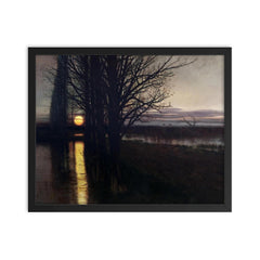 Moonrise by Stanislaw Maslowski, 1884 framed print on a plain backdrop in size 16"x20".