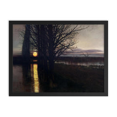 Moonrise by Stanislaw Maslowski, 1884 framed print on a plain backdrop in size 18"x24".
