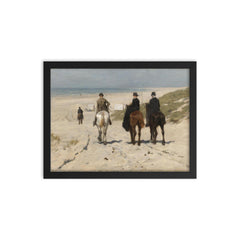 Morning Ride along the Beach by Anton Mauve, 1876 framed print on a plain backdrop in size 12"x16".