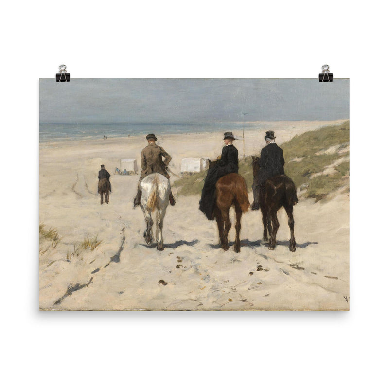 Morning Ride along the Beach by Anton Mauve, 1876 poster on a plain backdrop in size 8