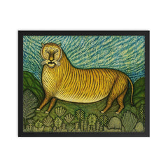 Morris Hirshfield, Tiger - 1940 framed print on a plain backdrop in size 16"x20".