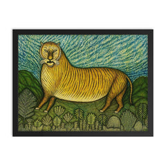 Morris Hirshfield, Tiger - 1940 framed print on a plain backdrop in size 18"x24".