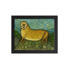 Morris Hirshfield, Tiger - 1940 framed print on a plain backdrop in size 8"x10".