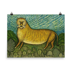 Morris Hirshfield, Tiger - 1940 poster on a plain backdrop in size 8"x10".
