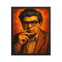 Morton Feldman framed print on a plain backdrop in size 16"x20".