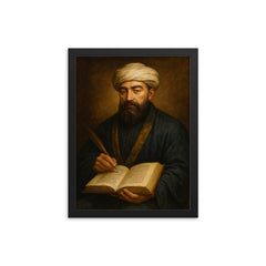 Moses Maimonides framed print on a plain backdrop in size 12"x16".