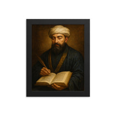Moses Maimonides framed print on a plain backdrop in size 8"x10".