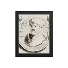 Moses Maimonides framed print on a plain backdrop in size 8"x10".