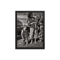 Mother and Baby of Family Living in Field on U.S. Route 70 Near the Tennessee River, March 1936 framed print on a plain backdrop in size 12"x16".