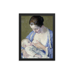 Mother and Child by Gari Melchers framed print on a plain backdrop in size 12"x16".