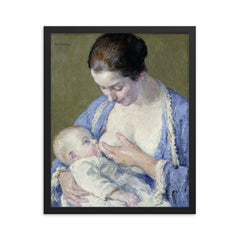 Mother and Child by Gari Melchers framed print on a plain backdrop in size 16"x20".