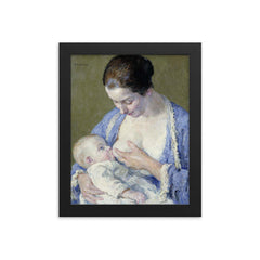Mother and Child by Gari Melchers framed print on a plain backdrop in size 8"x10".