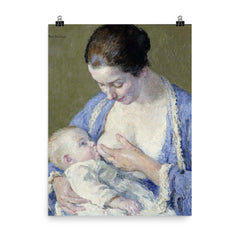 Mother and Child by Gari Melchers poster on a plain backdrop in size 8"x10".