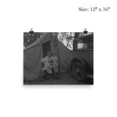 Mother and three children in a California squatter camp by Dorothea Lange poster 3
