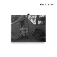 Mother and three children in a California squatter camp by Dorothea Lange poster 4