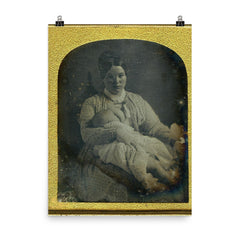 Mother Breastfeeding, ca. 1860 poster on a plain backdrop in size 8"x10".