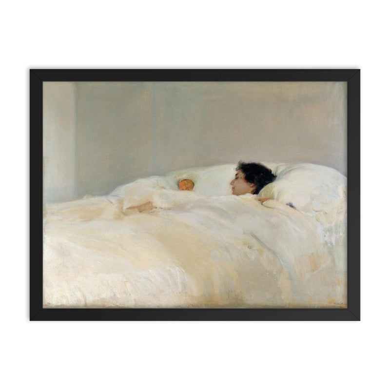 Mother by Joaquin Sorolla, 1900 framed print on a plain backdrop in size 18