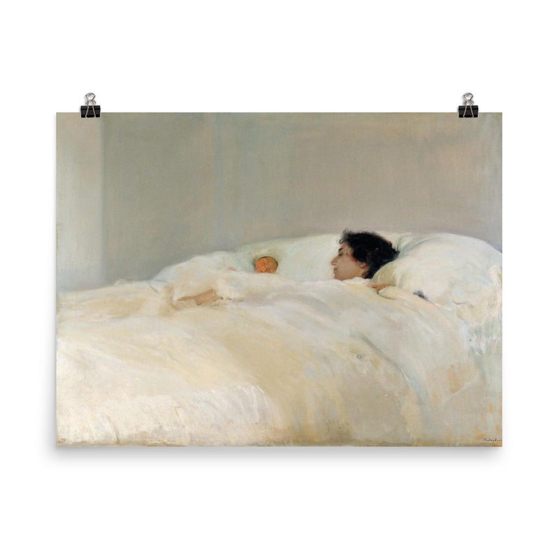 Mother by Joaquin Sorolla, 1900 poster on a plain backdrop in size 8
