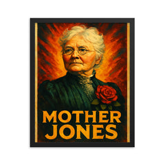 Mother Jones framed print on a plain backdrop in size 16"x20".