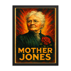 Mother Jones framed print on a plain backdrop in size 18"x24".