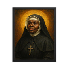 Mother Mary Lange framed print on a plain backdrop in size 16"x20".