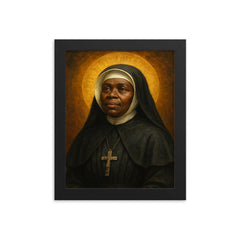 Mother Mary Lange framed print on a plain backdrop in size 8"x10".
