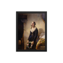 Mother Mourning the Death of Her Child by Giuseppe Molteni framed print on a plain backdrop in size 12"x16".