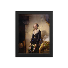 Mother Mourning the Death of Her Child by Giuseppe Molteni framed print on a plain backdrop in size 8"x10".