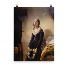 Mother Mourning the Death of Her Child by Giuseppe Molteni poster on a plain backdrop in size 8"x10".
