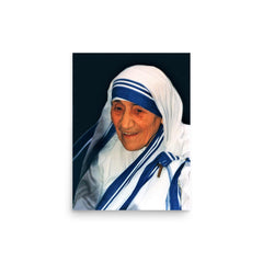 Mother Teresa poster on a plain backdrop in size 12"x16".