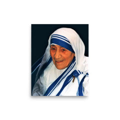 Mother Teresa poster on a plain backdrop in size 8"x10".