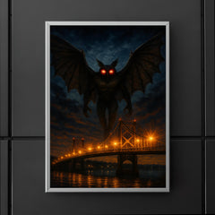 Mothman over Point Pleasant bridge lights poster 5