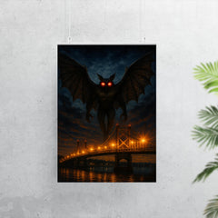Mothman over Point Pleasant bridge lights poster 7