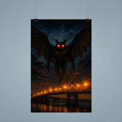 Mothman over Point Pleasant bridge lights poster 9
