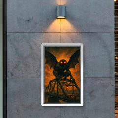 Mothman over Point Pleasant bridge steel poster 2