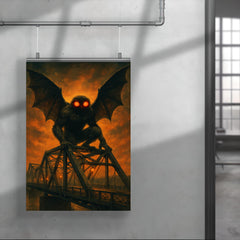 Mothman over Point Pleasant bridge steel poster 4