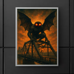 Mothman over Point Pleasant bridge steel poster 5
