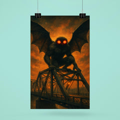 Mothman over Point Pleasant bridge steel poster 6