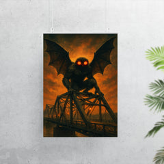 Mothman over Point Pleasant bridge steel poster 7