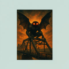 Mothman over Point Pleasant bridge steel poster 8