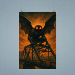 Mothman over Point Pleasant bridge steel poster 9