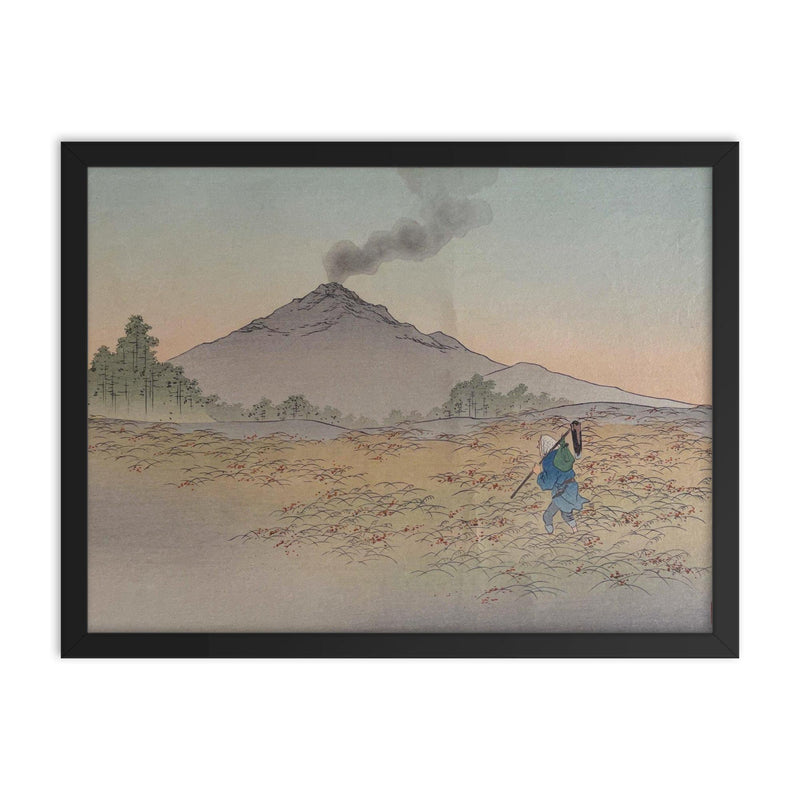 Mount Asama by Koho Shoda framed print on a plain backdrop in size 18