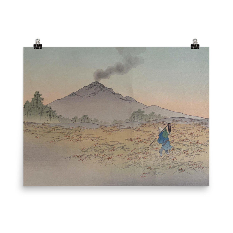 Mount Asama by Koho Shoda poster on a plain backdrop in size 8