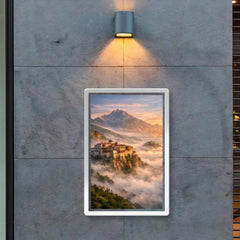 Mount Athos monasteries above the Aegean mist poster 2