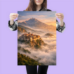 Mount Athos monasteries above the Aegean mist poster 3