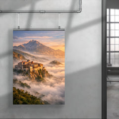 Mount Athos monasteries above the Aegean mist poster 4