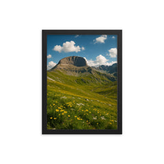 Mount Olympus Muses Plateau Greece framed print on a plain backdrop in size 12"x16".