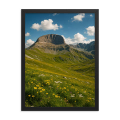 Mount Olympus Muses Plateau Greece framed print on a plain backdrop in size 18"x24".