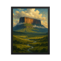 Mount Roraima Venezuela Brazil Guyana framed print on a plain backdrop in size 16"x20".