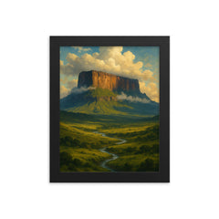 Mount Roraima Venezuela Brazil Guyana framed print on a plain backdrop in size 8"x10".